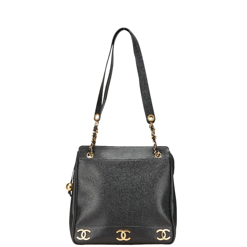 Chanel Triple Coco Mark Chain Shoulder Bag in Black 687309