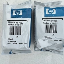 HP 74XL 75XL Black Tri-Color High Yield Ink Cartridge New Expired
