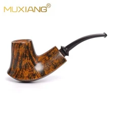 MUXIANG Briar Volcano Pipe 9mm Filter Wooden Smooth Tobacco Pipe Cumberland Stem