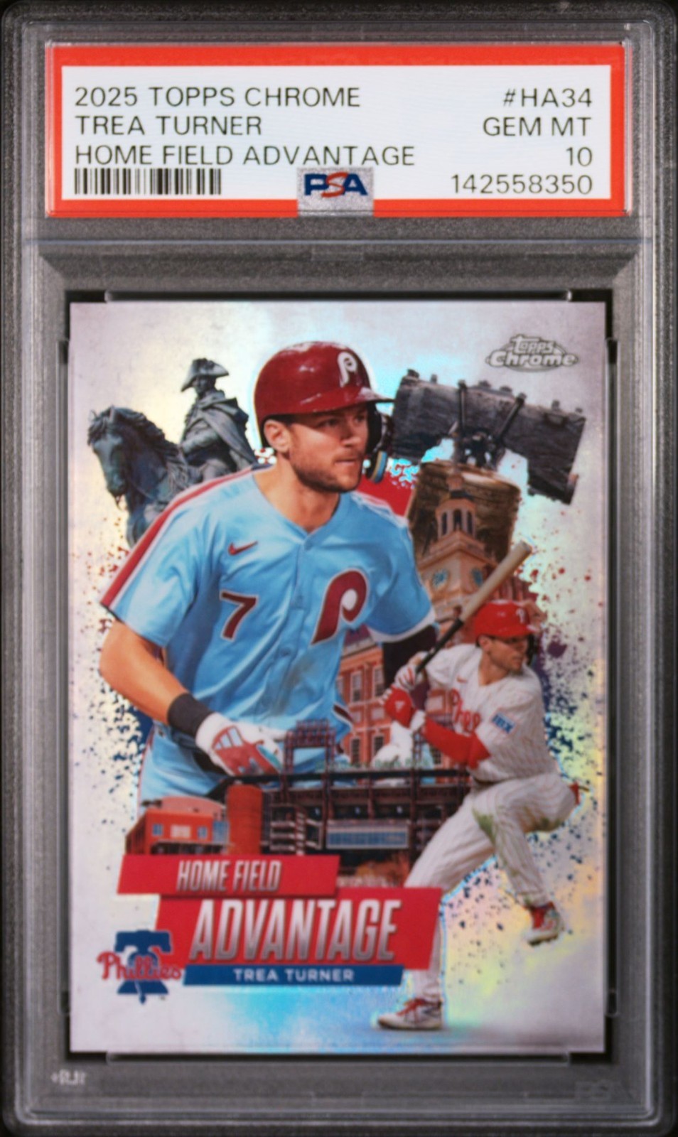 2025 Topps Chrome Trea Turner Home Field Advantage #HA-34 SSP PSA 10 GEM MINT