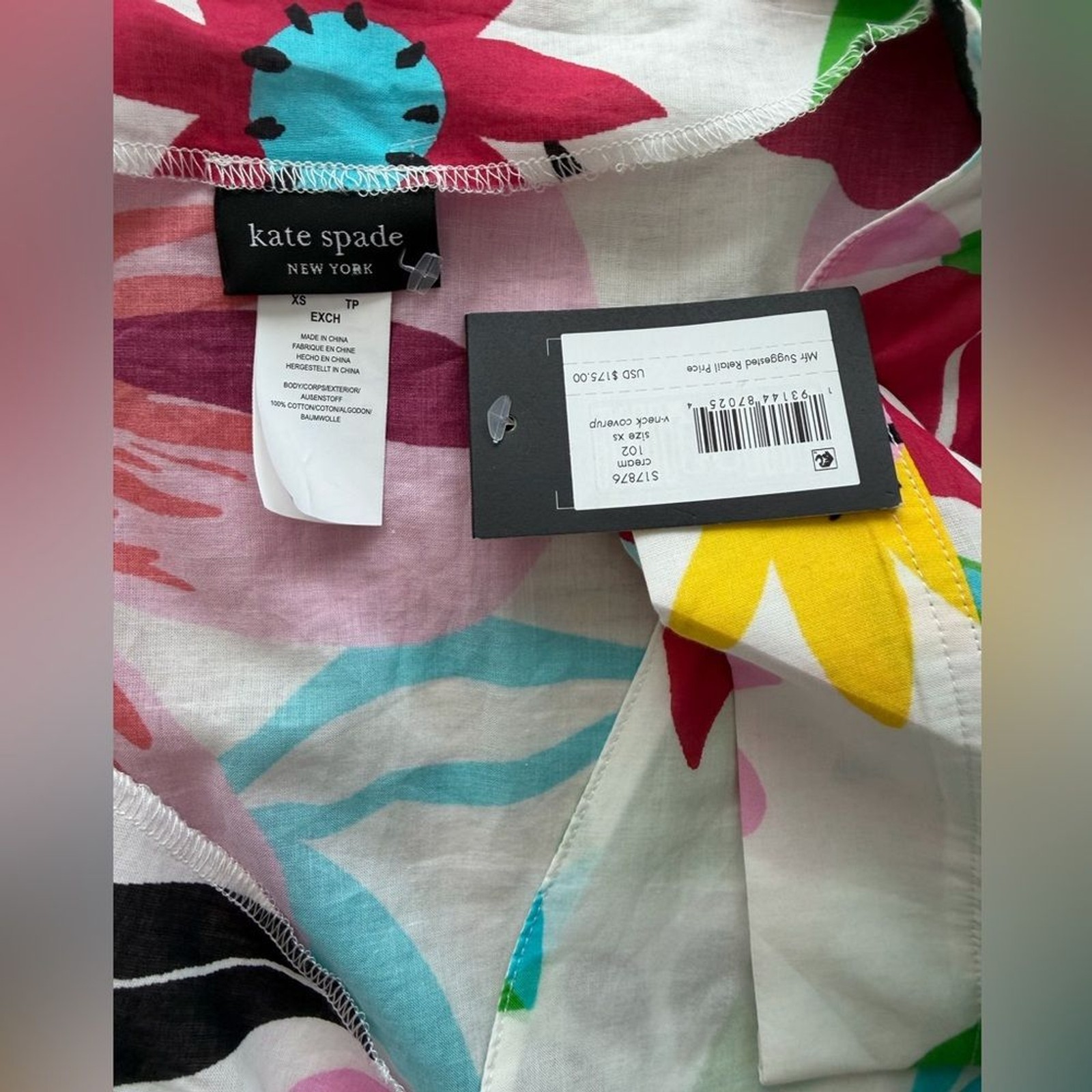 Kate Spade New York V Neck Floral Caftan Size XS NWT thumbnail 6