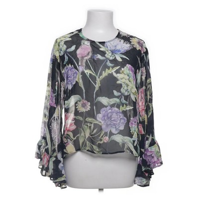 H&M, Bluse, Größe: 42, Schwarz/Mehrfarbig, Viskose, Blumen, Damen #Rwj