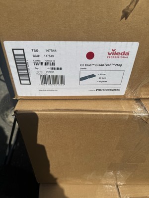 Case of NEW Vileda 147544 CE Duo CleanTech Sterile 2-Sided Laminated Mop 19.7'' 