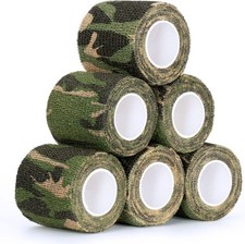 Camouflage Tape Wrap 5CM x 4.5M Pack of 6   Woodland Camo for Versatile Use