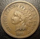 1872 Indian Head Cent Penny IHC 1c SEMI KEY DATE Choice Original VF Type Coin