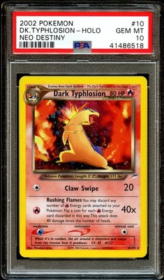 PSA 10 GEM MINT Dark Typhlosion 10/105 HOLO Neo Destiny RARE