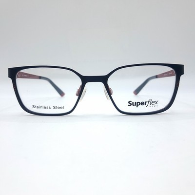 Superflex Kids Brille SFK-200 C.1 48 16-130 Stainless Steel Schwarz Rot 