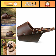 Comfortable Leather Dog Muzzle  Durable  Adjustable  Vet-Approved Safety  Me