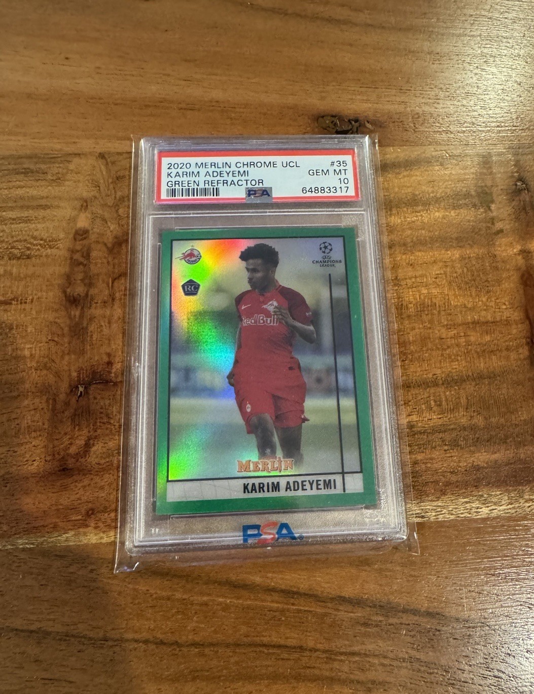 Karim Adeyemi 2020-21 Topps Chrome Merlin Green Refractor /99 PSA 10 Gem Rookie