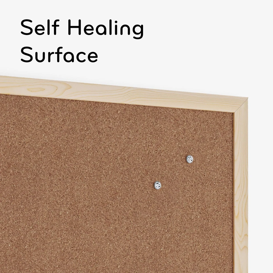 U Brands Cork Bulletin Board, 23 x 17 Inches, Light Birch Wood Frame (265U00-01) - Image 2 of 4