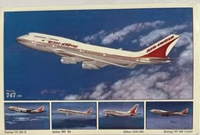 Air India Airlines Postcard - Fleet photos with Boeing 747 (3) , Airbus 300, 310