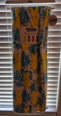 Peeps Oversized Plush Throw Blanket 50 x 70 in Easter All-Over Pattern