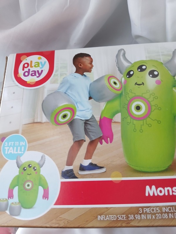Bestway Monster Knock Out Bop Bag, Kids Boxing Set with Inflatable Gloves New. 