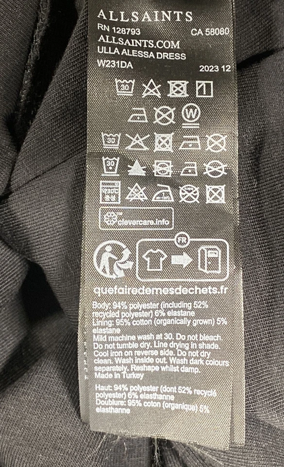 Vestido floral negro AllSaints para mujer talla 4 Foto 4 de 4