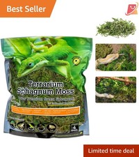 Green Sphagnum Moss 4 Qt for Terrarium Humidity Reptile Amphibian Habitat