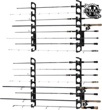 Wall Mount Ceiling Fishing Rod Rack, 2 Pack Durable Organizer Holds 9 Rods