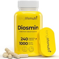 Diosmin 1000mg Advanced Formula - 240 Capsules for Circulatory Health Support...