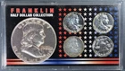1963-PD &1951-PS 50C FRANKLIN SILVER HALF DOLLARS 4-Coins KM# 199 w/Holder A6656