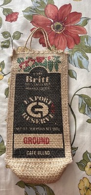 CAFE BRITT Costa Rica Arabica COFFEE BURLAP BAG SACK 2 Pound Bag
