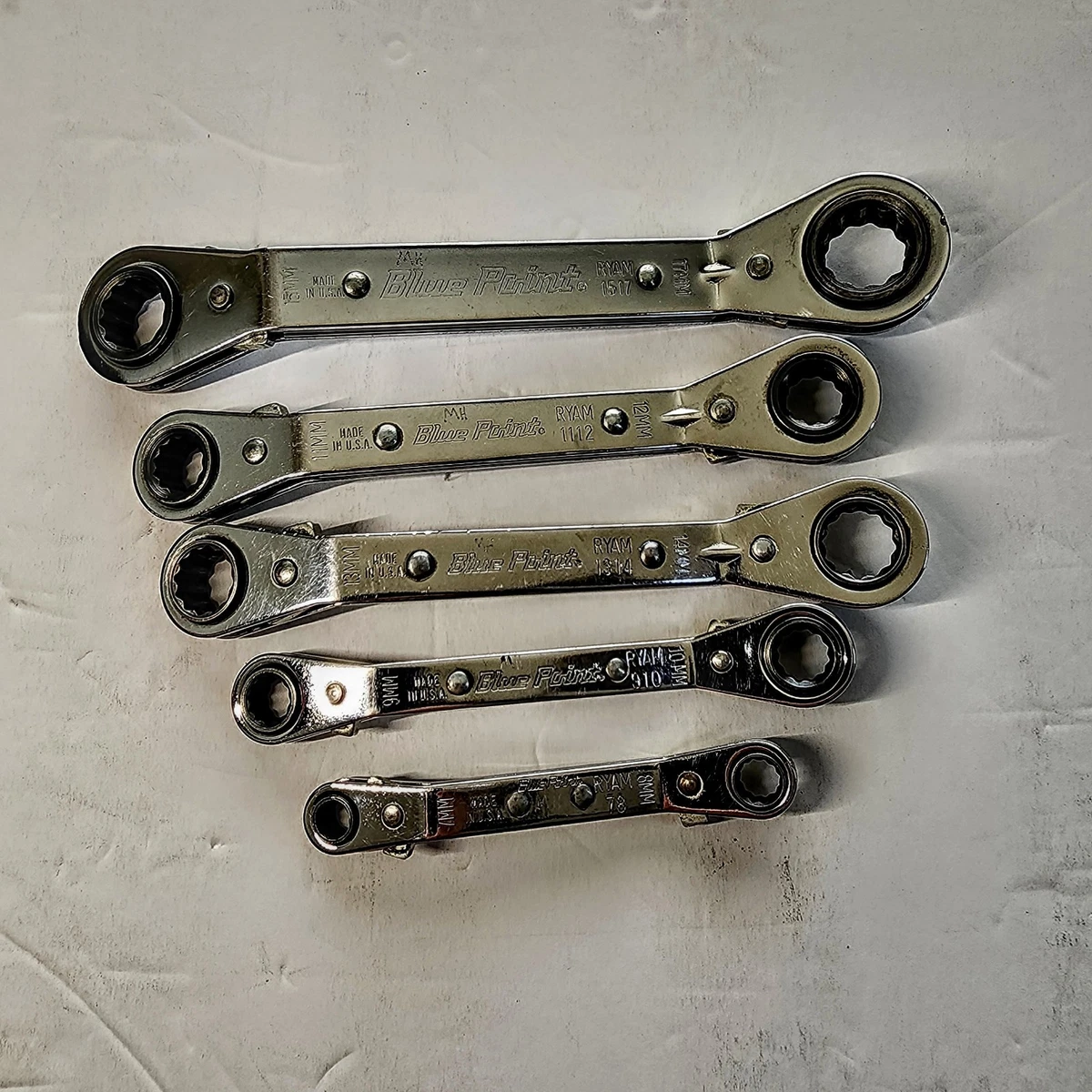 Blue Point Set Ratcheting Box Wrench Automotive Hand Wrenches for