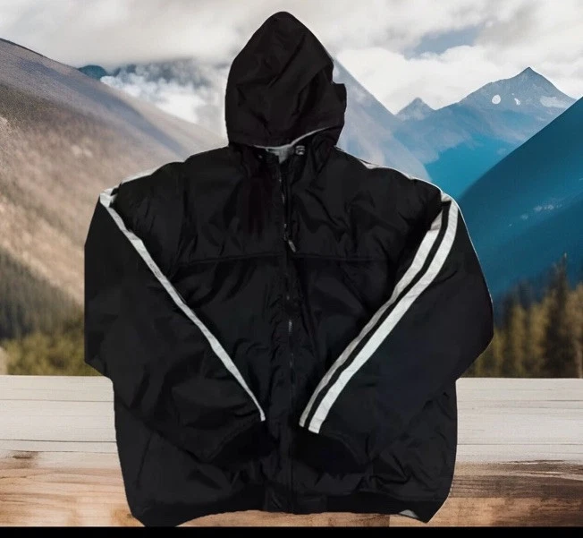 VINTAGE BCG MENS BLACK FULL ZIP LONG SLEEVE REVERSIBLE PUFFER JACKET SIZE XXL - Image 2 of 4