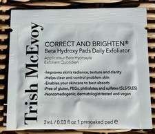 Image of Trish McEvoy Correct And Brighten Beta Hydroxy Pads Daily Exfoliator 2mL Sample