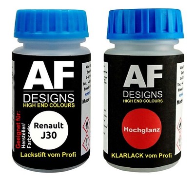 Lackstift für Renault J30 Blanc + Klarlack je 50ml Autolack Basislack SET