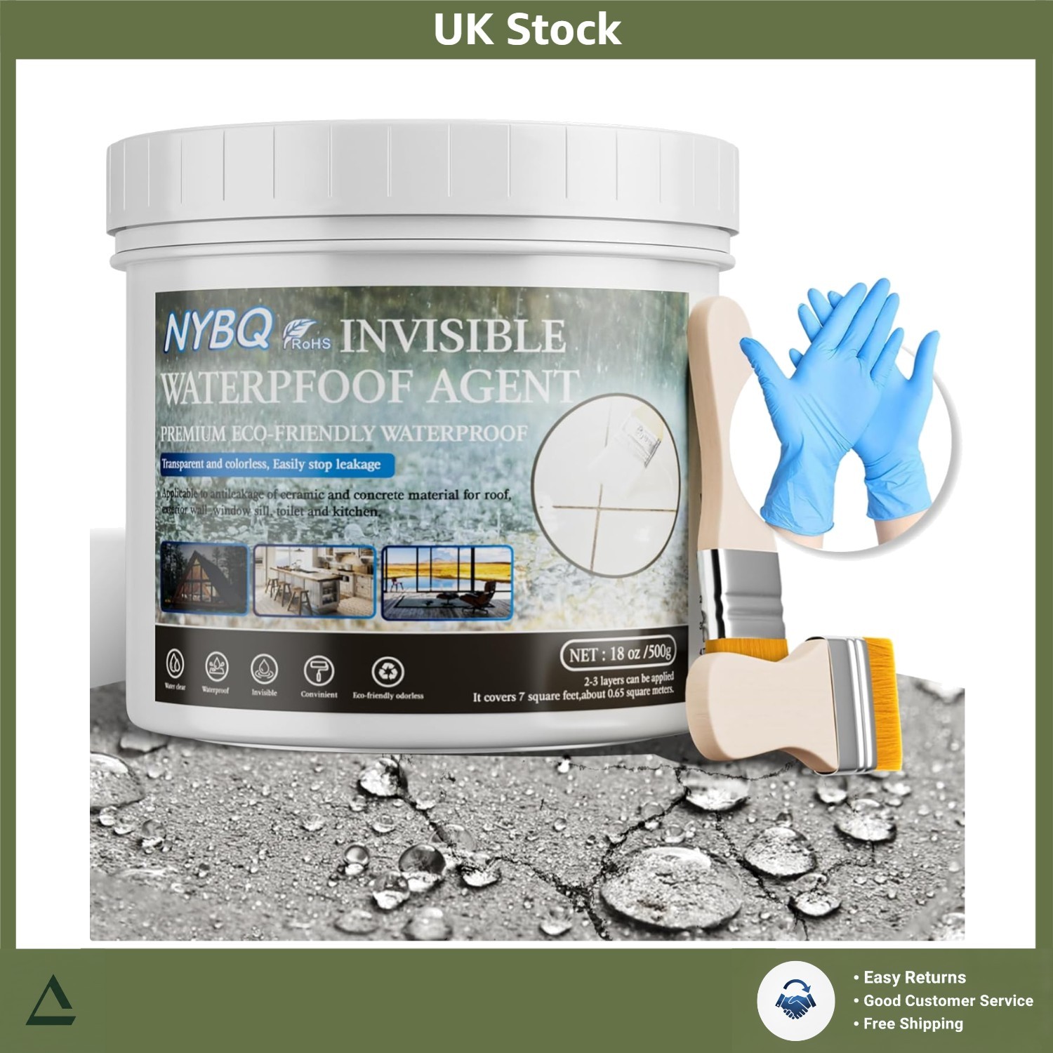 Invisible Waterproof Leak Sealant Repair Coating Kit 500g