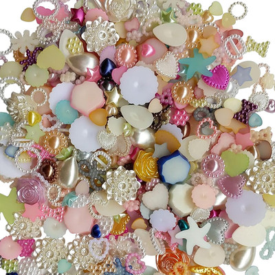 Chenkou Craft Random 100G/Lot (Around 400Pcs) 4-20Mm Half round Imitation Pearls