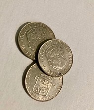 Lot of 3 Sweden silver 1 Krona coins, Gustaf Adolf VI, 1963, 1965, 1967.