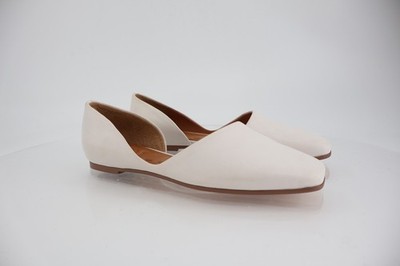 Franco Sarto Women s A-Santo D'Orsay Flats Size 6.5 Ivory White Leather Square