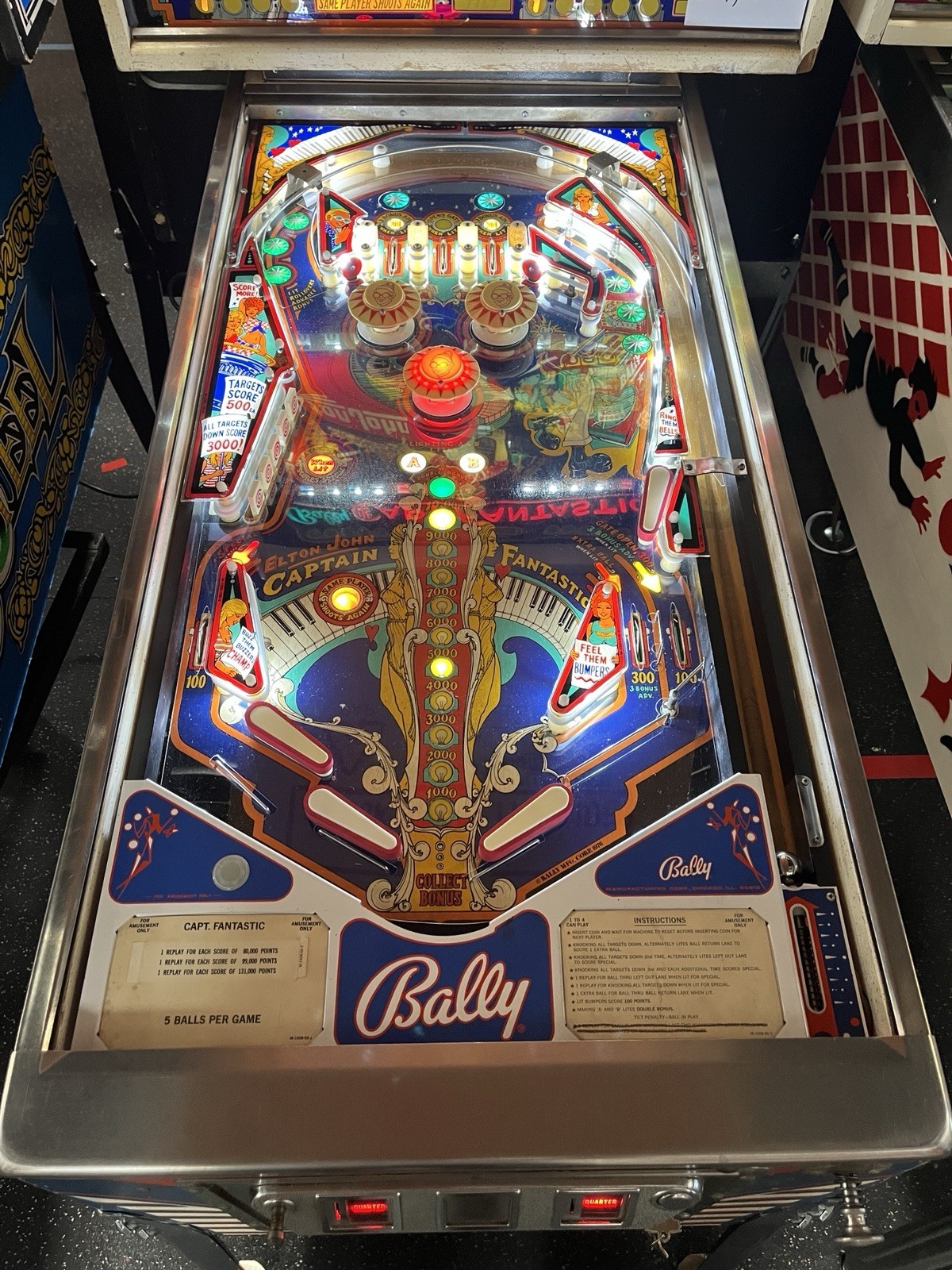 1976 CAPTAIN FANTASTIC AND THE BROWN DIRT COWBOY PINBALL MACHINE FULLY REFURBISH