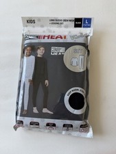 32 Degrees Heat Kids Long Sleeve Crew Neck  Legging Set Size Large Black