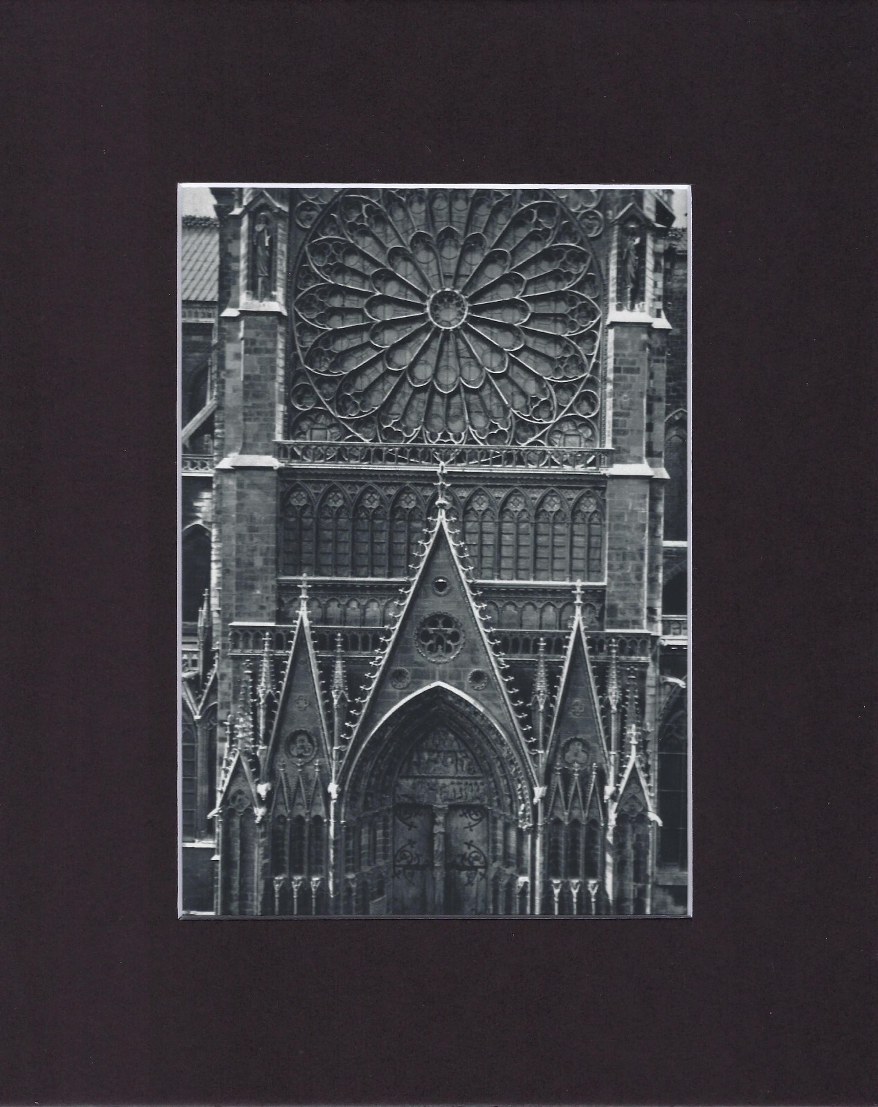 8X10" Matted Print Picture Gothic Art Cathedral Notre-Dame, Paris, 1245