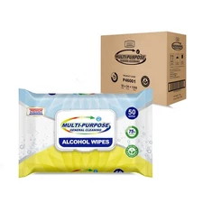 75% Alcohol Cleaning Wipes Multipurpose Bulk (24 packs x 50 wipes/pk) 1200 Wipes