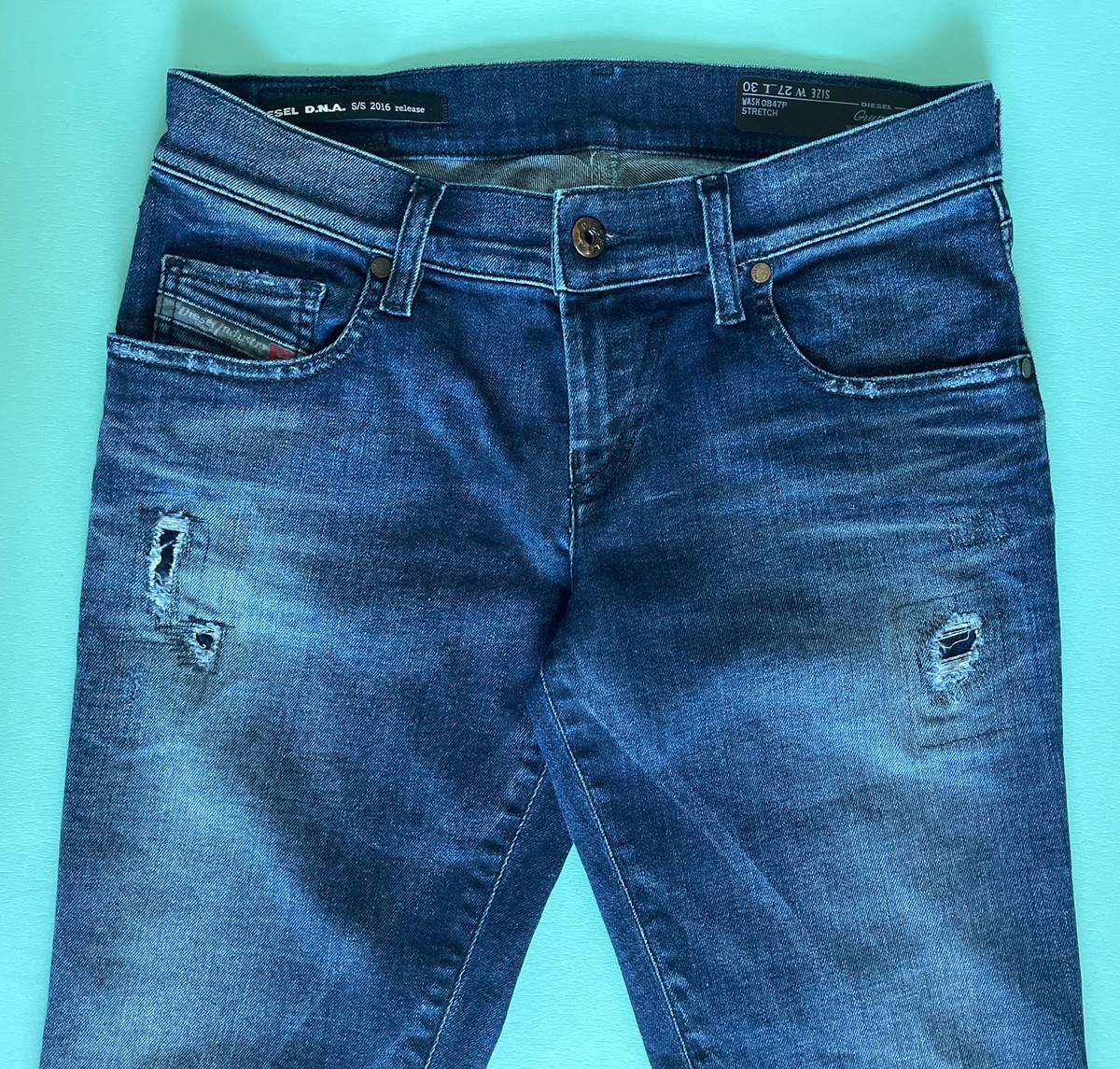 Diesel DNA 0847P Stretch Grupee Super Slim-Skinny Low Waist Jeans 