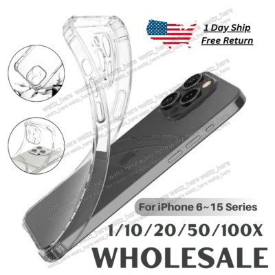 Clear Shockproof Bumper Case Cover For iPhone 15 14 13 12 11 Pro Max XR 8 SE Lot