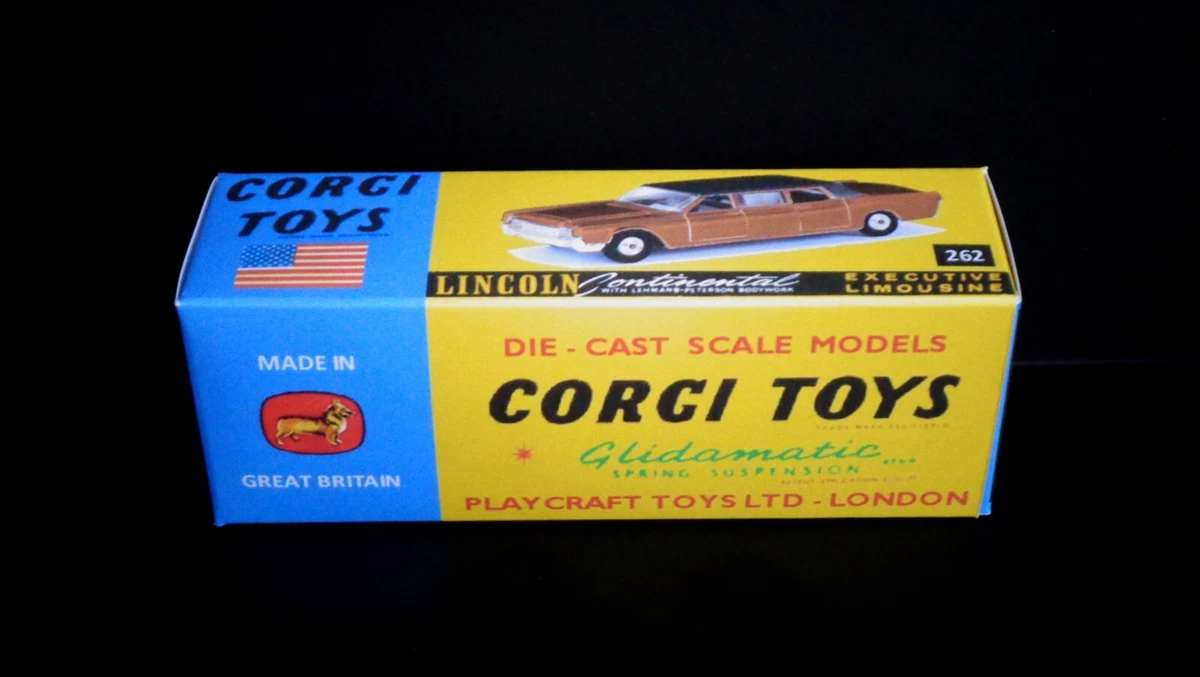 Corgi Toys 1/43 - Lincoln Continental Limousine Lehmann-Peterson - Carrosserie Or - Occasion