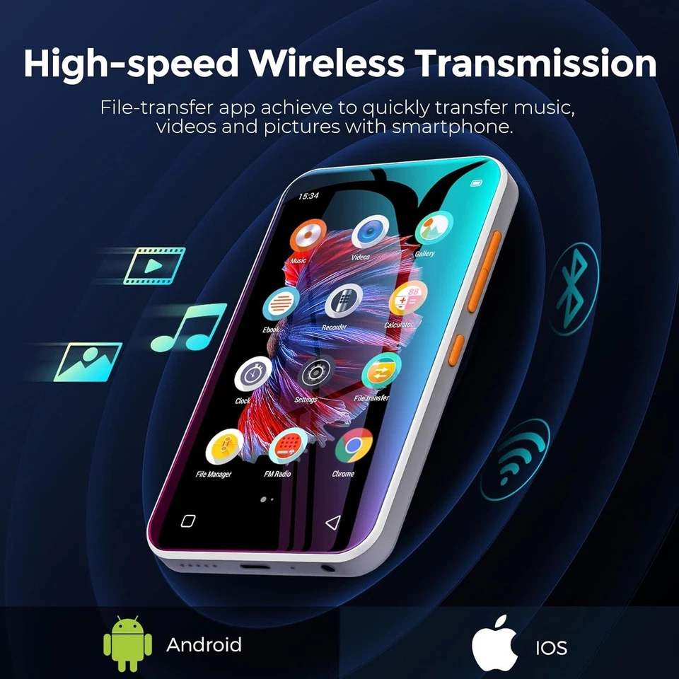 WiFi MP4 MP3 Player mit Bluetooth Touch Tragbar FM E-Book Zubehörpaket B837 - Bild 4 von 4