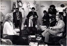 Original Press Photo of Lauren Bacall, Francois Truffaut, B. Pivot (CHQ)