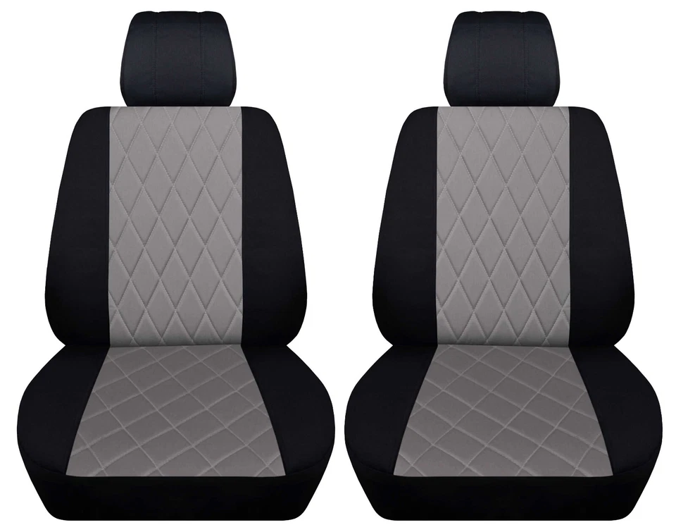 Juego de fundas de asiento de coche delanteras 2 tonos puntada diamante para Honda Pilot 2016-22 terciopelo Foto 4 de 4