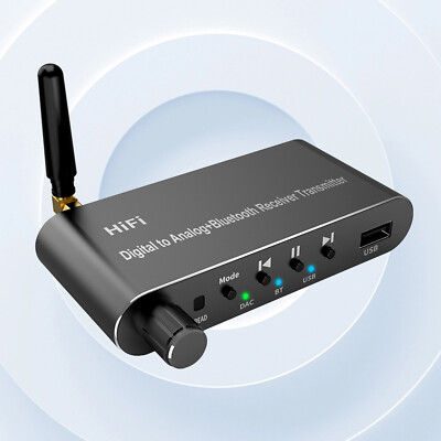 Bluetooth 5.1 Receiver Audio Converter Digital to Analog RCA With 3.5mm Jack