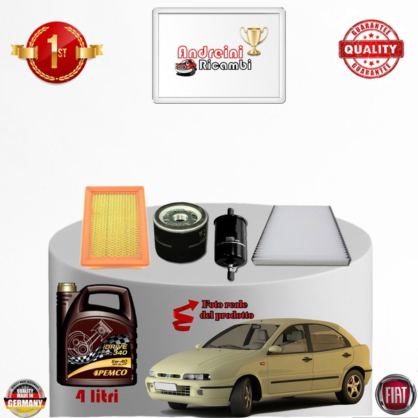 Inspektionskit Filter + ÖL Xfiat Brava 1.6 16V 66KW 90CV Von 2000-> 2001-image
