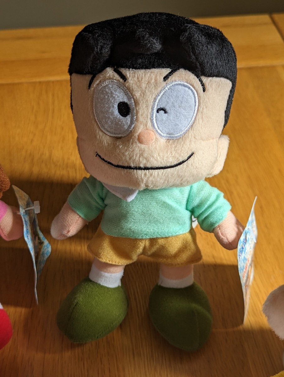 Vintage DORAEMON Plush Soft Toys COMPLETE SET of 5 Official Fujiko