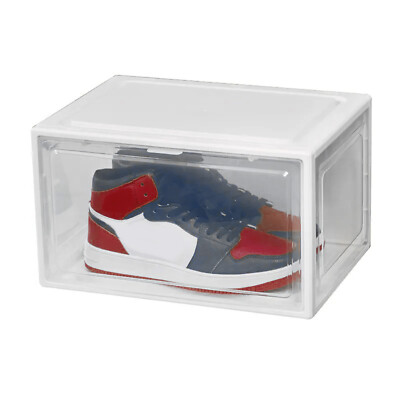 12x Schuhbox Stapelbar Weiß Schuhe Aufbewahrungsbox Schuhorganizer bis Gr.47
