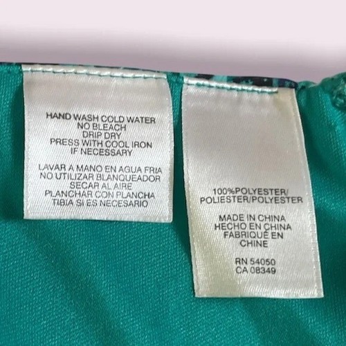 Gonna donna Jones Wear blu, verde floreale foderata con zip laterale A-Line taglia 12 (nuova con etichette) - Foto 10 di 11