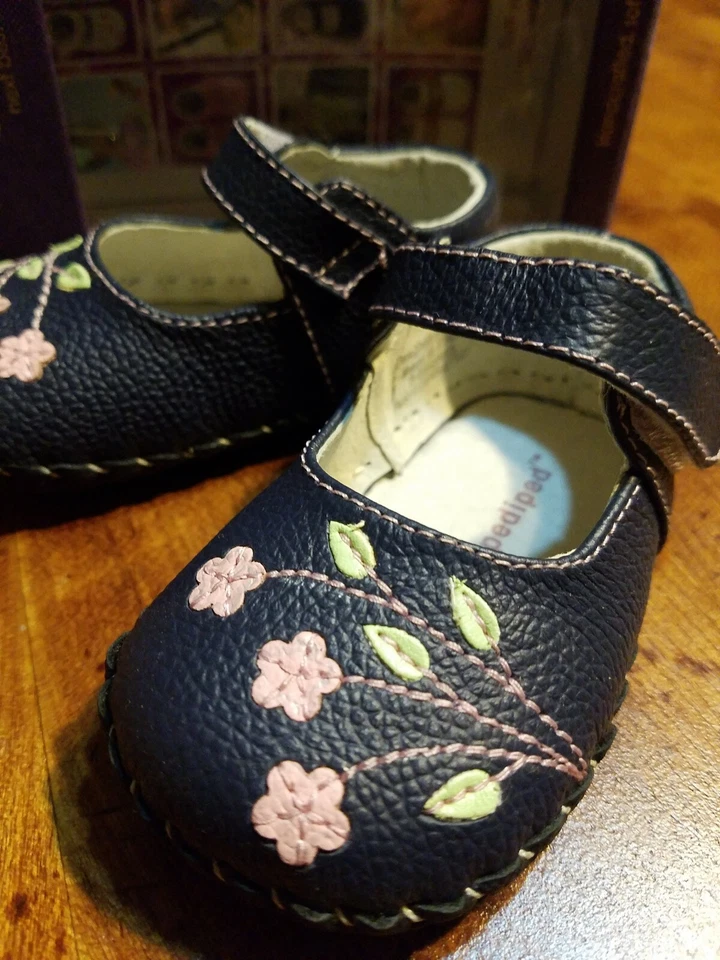 Pediped Originals Caroline Infant Crib Shoes Navy blue Size 0-6 Months NEW  - Image 2 of 4