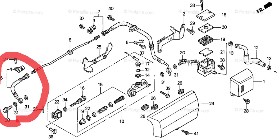 MANGUERA FRENO TRASERO PEQUEÑA HONDA GL1500 VALKYRIE 1997 - 1998 43310-MZ0-003 Foto 2 de 4
