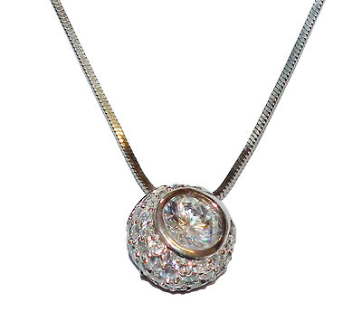 925 Sterling Silver Cubic Zirconia Fancy Pendant