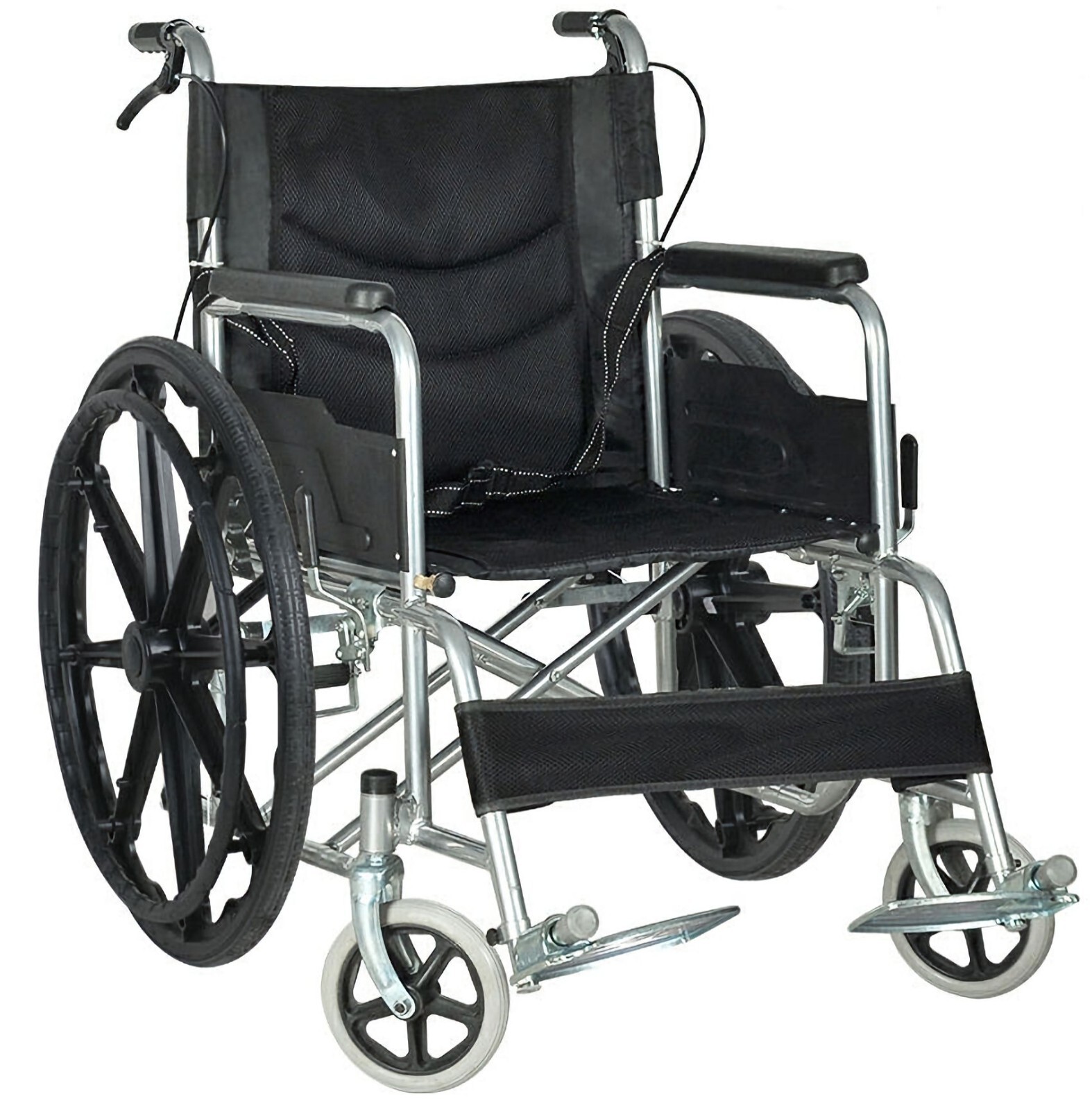 Lightweight Folding Wheelchair attendant brakes Self Propelled Mag